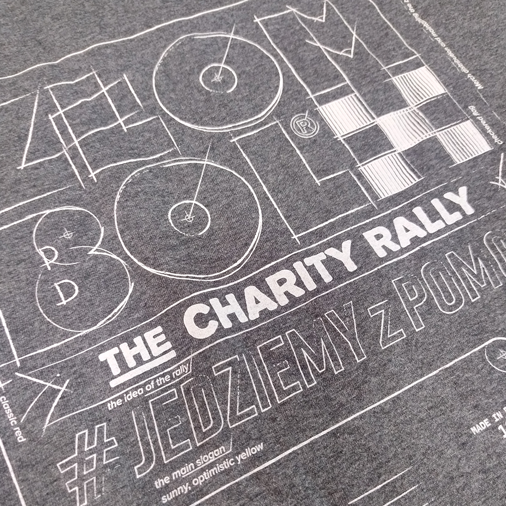 T-shirt Złombol blueprint szara OSTATNIE SZTUKI